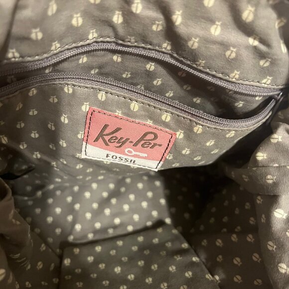 Fossil "Key-Pen" Orange/Peach Quilted Tan Trim Crossbody Purse-Lightweight-Comfy - Picture 15 of 15